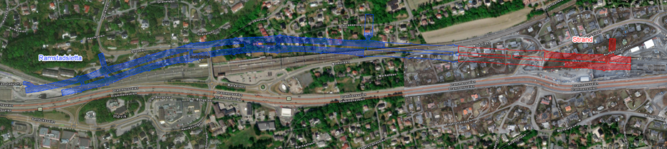 The illustration shows how far the tunnelling has progressed (indicated by the shaded area).