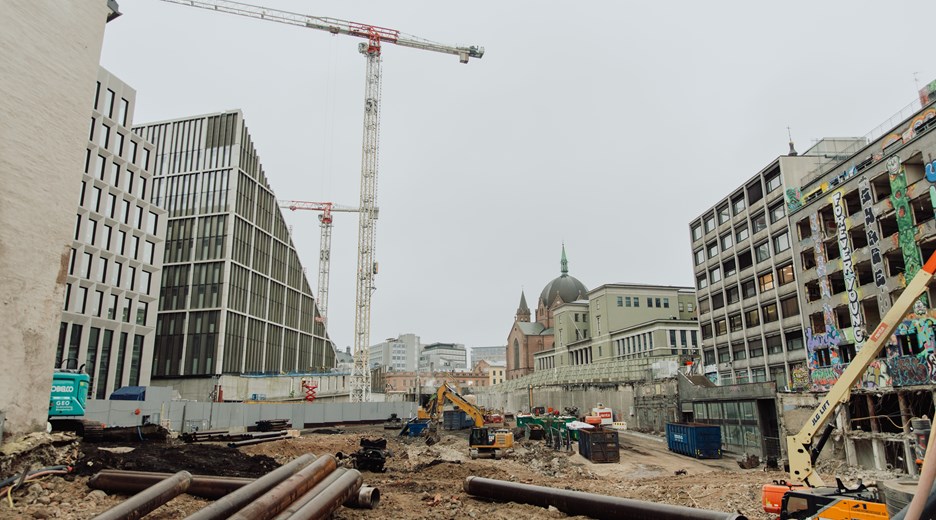 Bilde fra anleggsområdet i Oslo sentrum. 