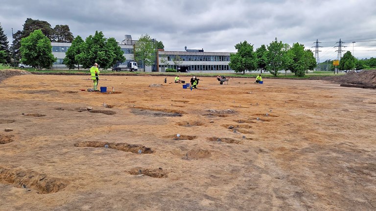 arkeologisk utgraving i planområdet for prosjektet Rv. 22 Hafslund