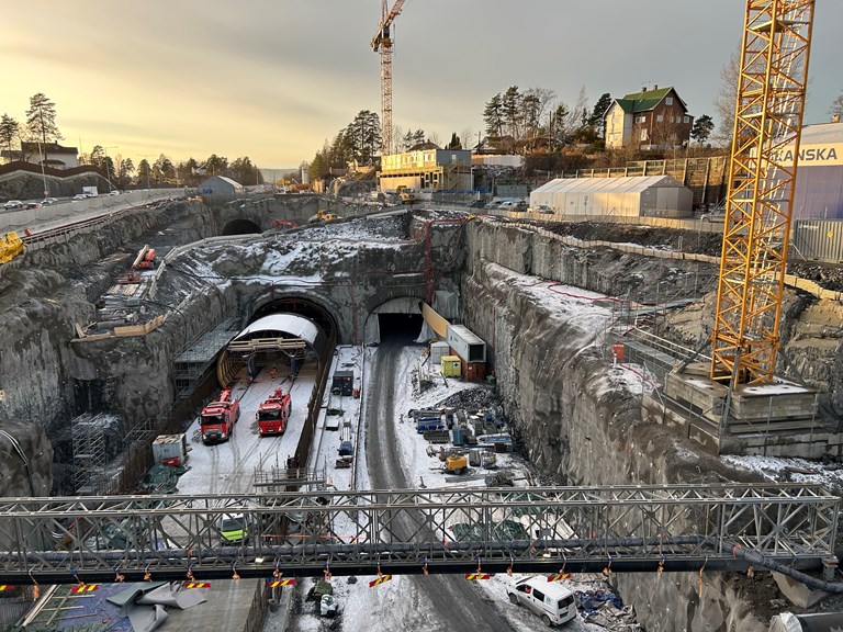 Tunnelpåhugg ved Strand, desember 2024. 