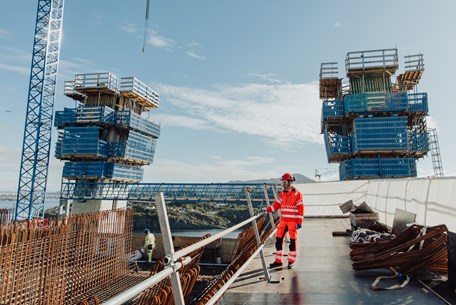 Bilde fra byggeplassen av veien som bygges