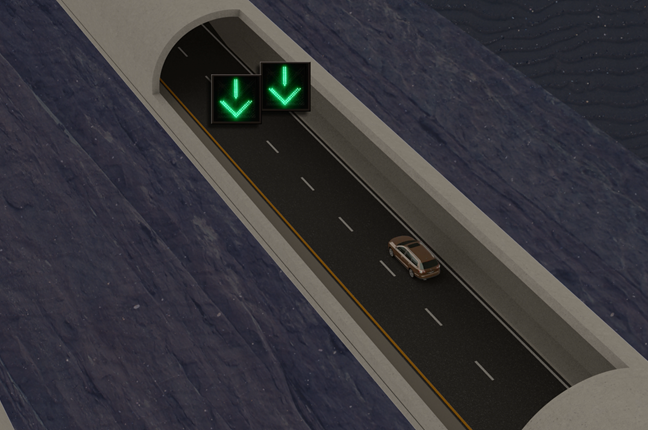 Det blir kjørefeltsignal i tunnelen.